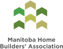 Logo of the Manitoba Home Builders' Association: green and yellow upward-pointing chevrons.