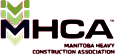 Logo of MHCA (Manitoba Heavy Construction Association) with green and black text and graphic.