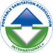 Portable Sanitation Association International logo, blue and green arrow.